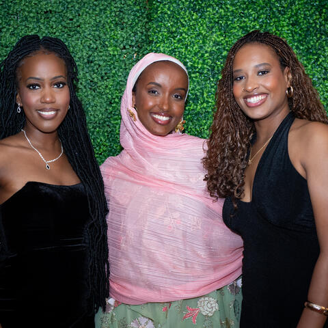 Candidate Kelly Irakoze is pictured with team members at the Quebec Grand Finale, Place Gare Viger Montreal.