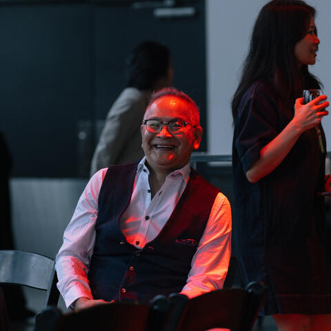 Blood cancer survivor and LLSC Ambassador Tom Wong, pictured enjoying the event at the Ontario Grand Finale, Steam Whistle Brewing Toronto.